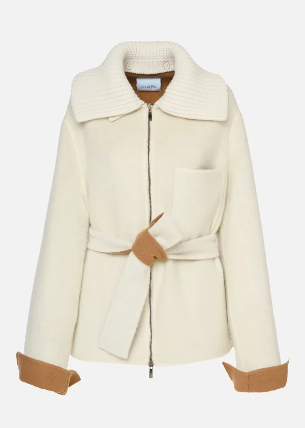 MALO Coats & Jackets<Hand-sewn wool-blend jacket White