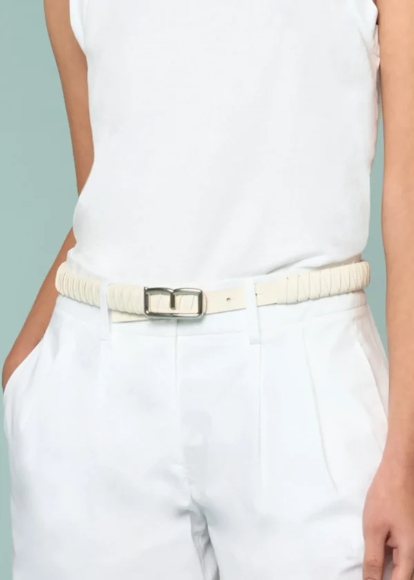 MALO For Her | Accessories<Hand-woven leather belt White