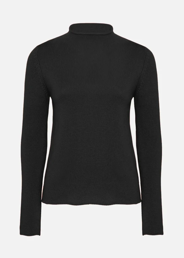 MALO Tops & Knitwear<High-neck sweatshirt in a cashmere blend Black