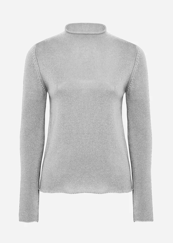 MALO Tops & Knitwear<High-neck sweatshirt in a cashmere blend Grey