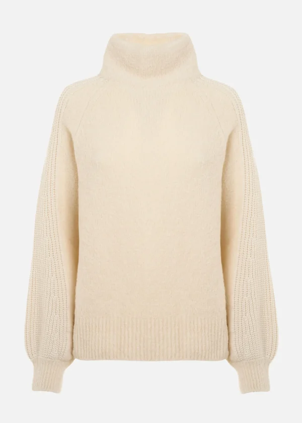 MALO Tops & Knitwear<High-neck sweatshirt in a cashmere blend White