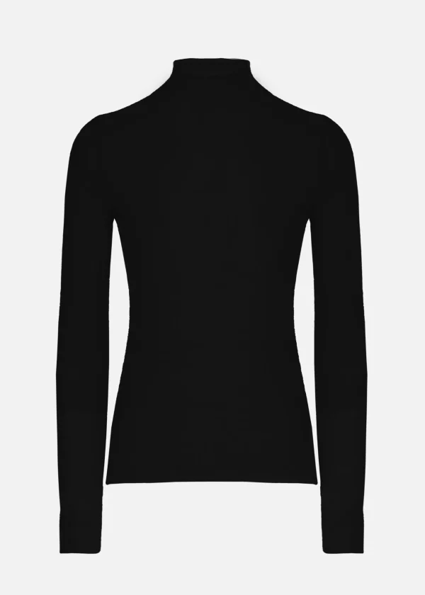 MALO Tops & Knitwear<High-neck sweatshirt in a cashmere blend Black