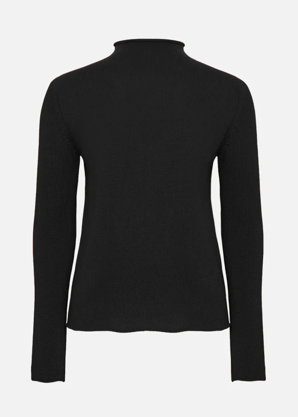 MALO Tops & Knitwear<High-neck sweatshirt in a cashmere blend Black