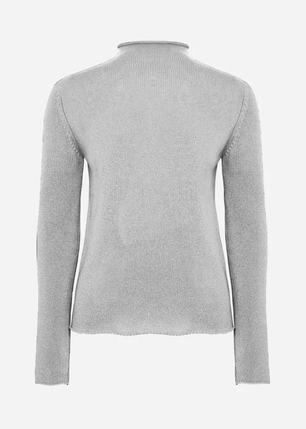 MALO Tops & Knitwear<High-neck sweatshirt in a cashmere blend Grey