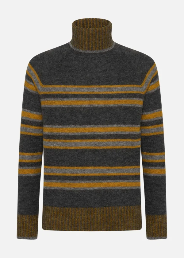 MALO Tops & Knitwear<High-neck sweatshirt in alpaca, silk and wool Multicolor