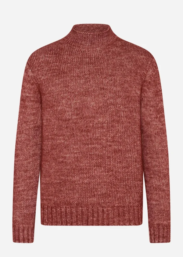 MALO Tops & Knitwear<High-neck sweatshirt in cotton, alpaca and wool Red