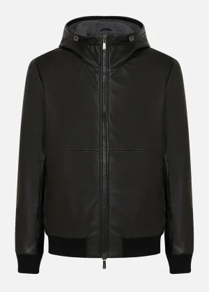 MALO Coats & Jackets<Jacket in a leather blend Black