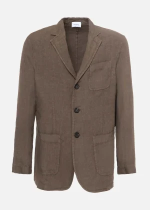 MALO Coats & Jackets<Jacket in lightweight linen Brown