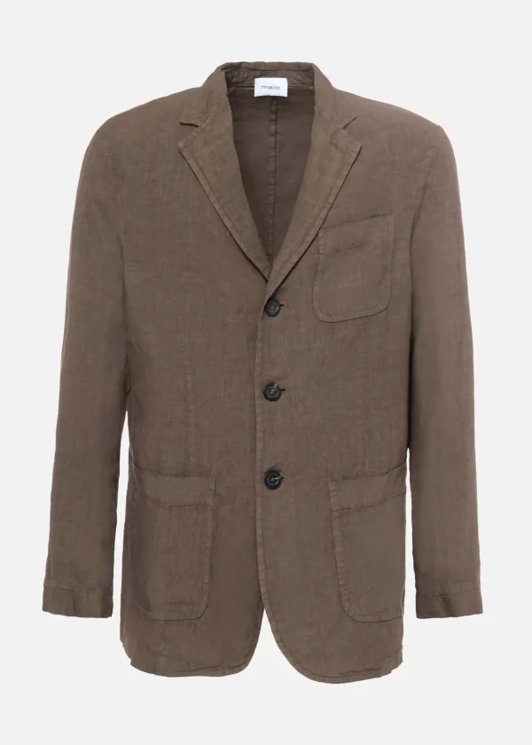 MALO Coats & Jackets<Jacket in lightweight linen Brown