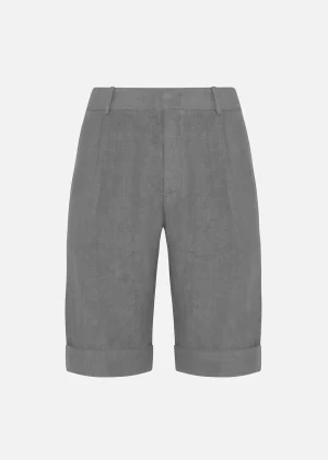 MALO Trousers<Linen Bermuda shorts Grey