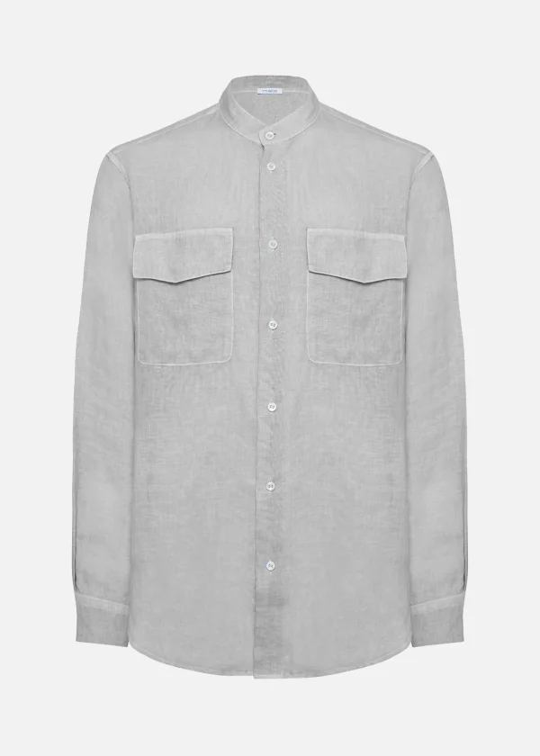 MALO Tops & Knitwear<Linen shirt Grey