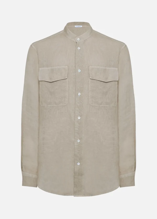 MALO Tops & Knitwear<Linen shirt Grey