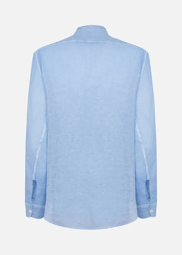 MALO Tops & Knitwear<Linen shirt Light blue