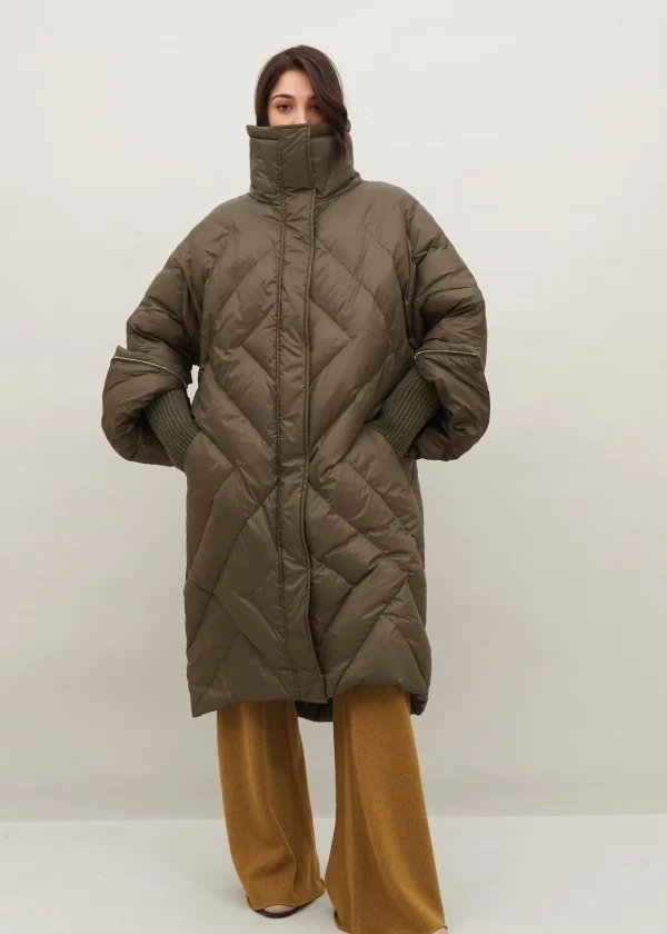 MALO Coats & Jackets<Long padded down jacket Brown