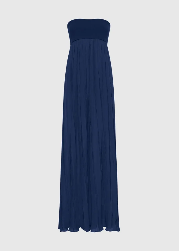 MALO Dresses & Jumpsuits<Long pleated dress Blue