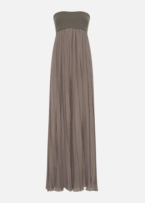 MALO Dresses & Jumpsuits<Long pleated dress Brown