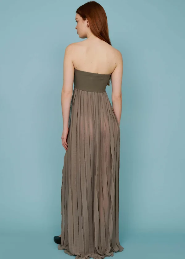 MALO Dresses & Jumpsuits<Long pleated dress Brown