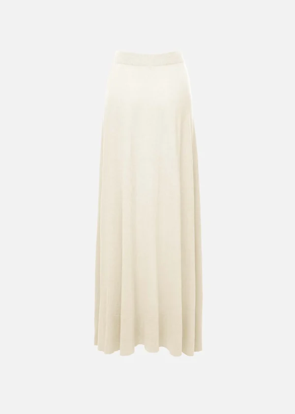 MALO Pants & Skirts<Long skirt in silk and linen White