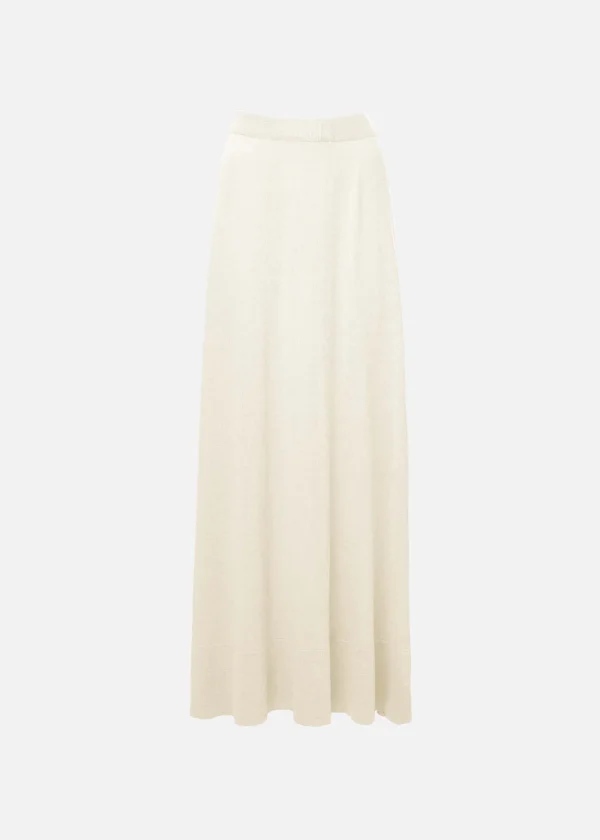 MALO Pants & Skirts<Long skirt in silk and linen White