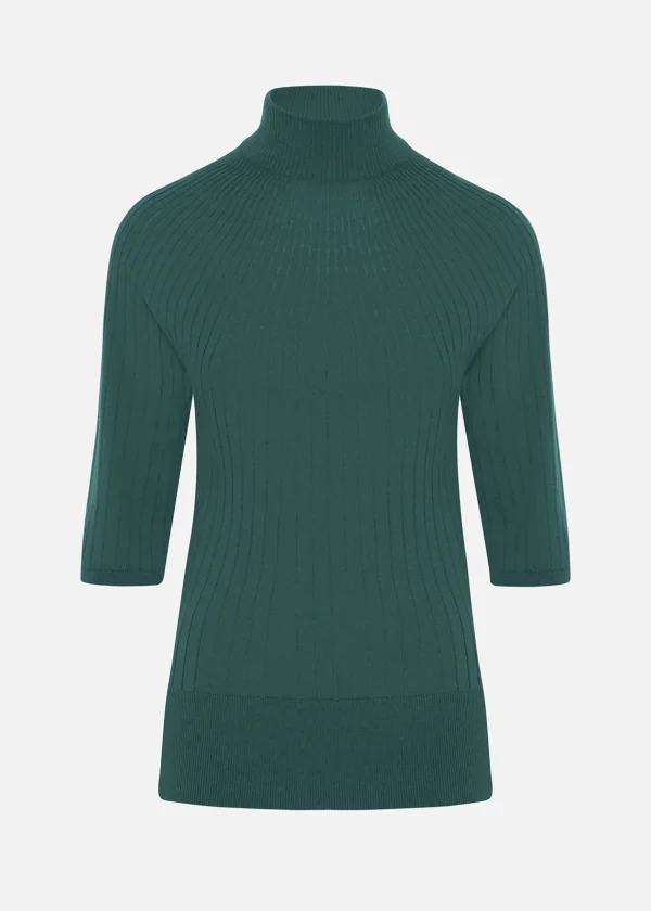 MALO Tops & Knitwear<Organic virgin wool turtleneck sweater Green