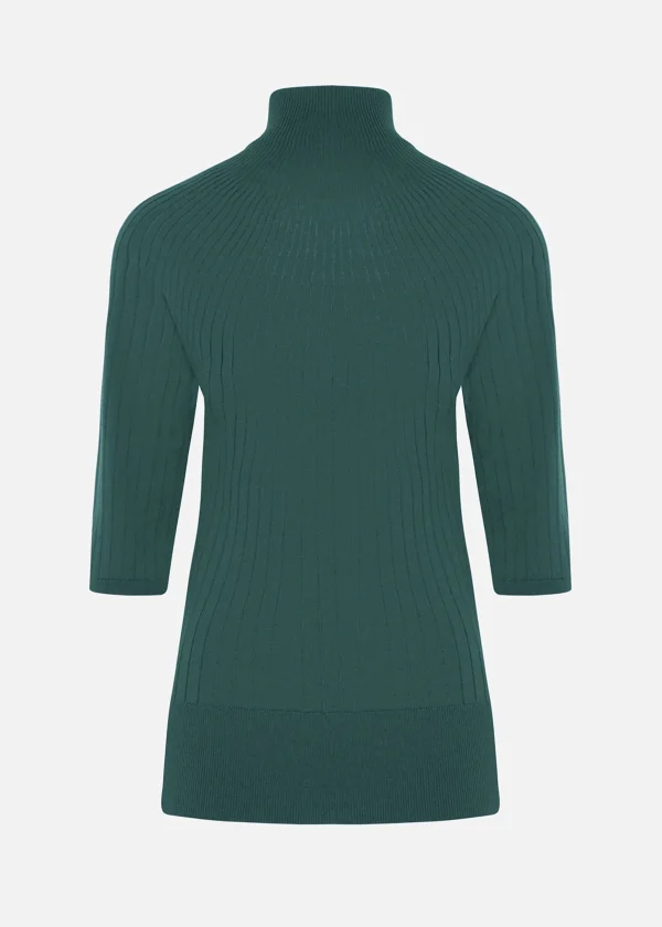 MALO Tops & Knitwear<Organic virgin wool turtleneck sweater Green