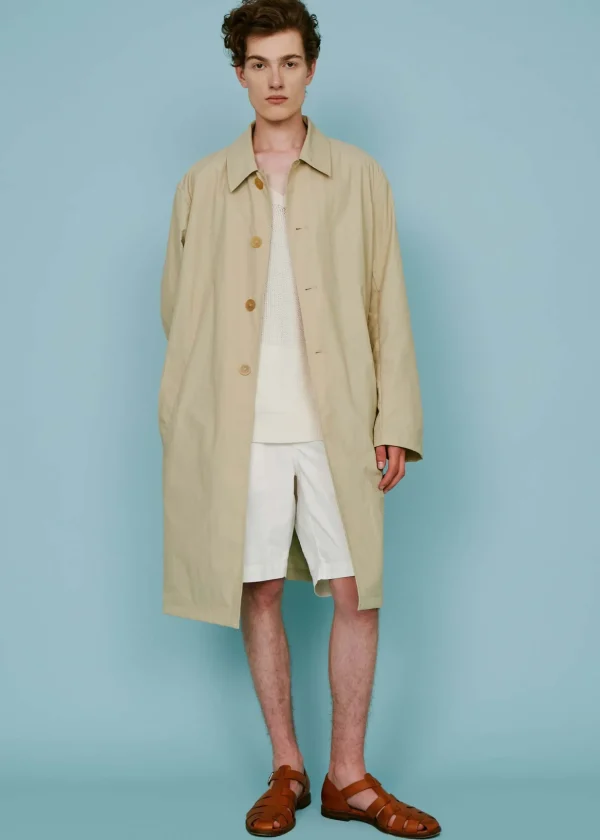 MALO Coats & Jackets<Raincoat in technical fabric Beige