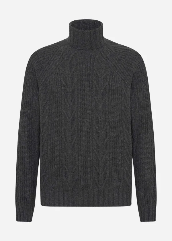 MALO Tops & Knitwear<Regenerated cashmere turtleneck sweater Grey