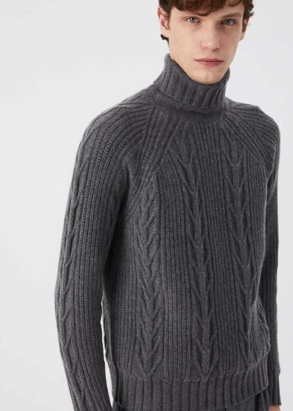 MALO Tops & Knitwear<Regenerated cashmere turtleneck sweater Grey