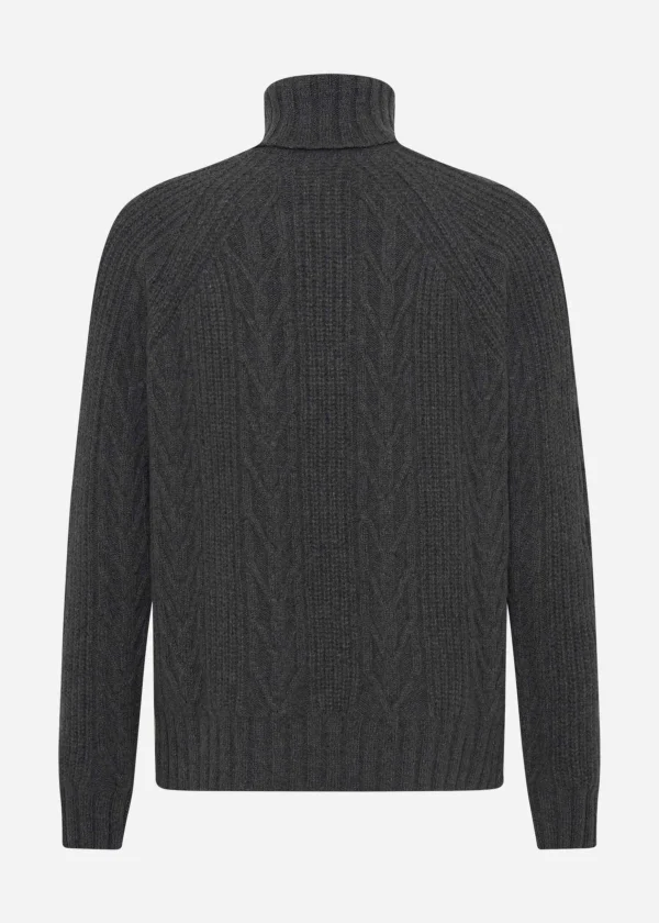 MALO Tops & Knitwear<Regenerated cashmere turtleneck sweater Grey