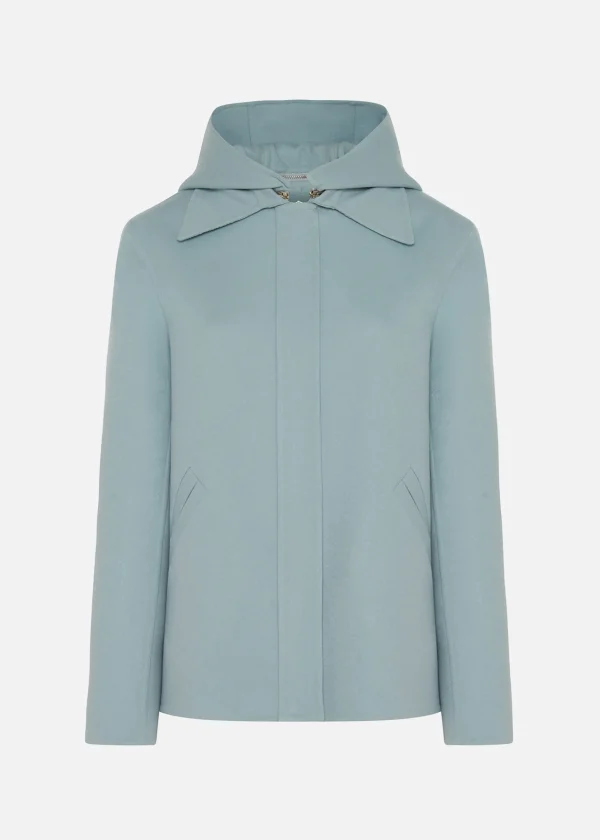 MALO Coats & Jackets<Short coat in double cashmere Light blue