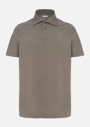 MALO For Him<Stretch cotton polo shirt Brown