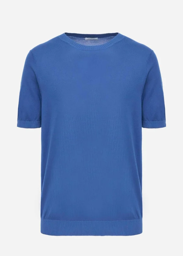 MALO Tops & Knitwear<Stretch cotton T-shirt Blue