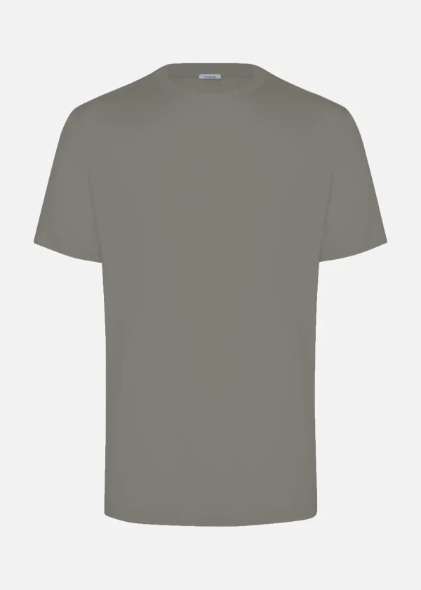 MALO Tops & Knitwear<Stretch cotton T-shirt Grey