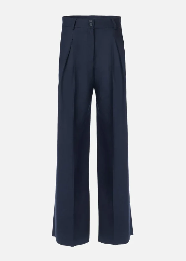 MALO Pants & Skirts<Stretch wool trousers Blue