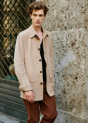 MALO Coats & Jackets<Suede jacket Beige