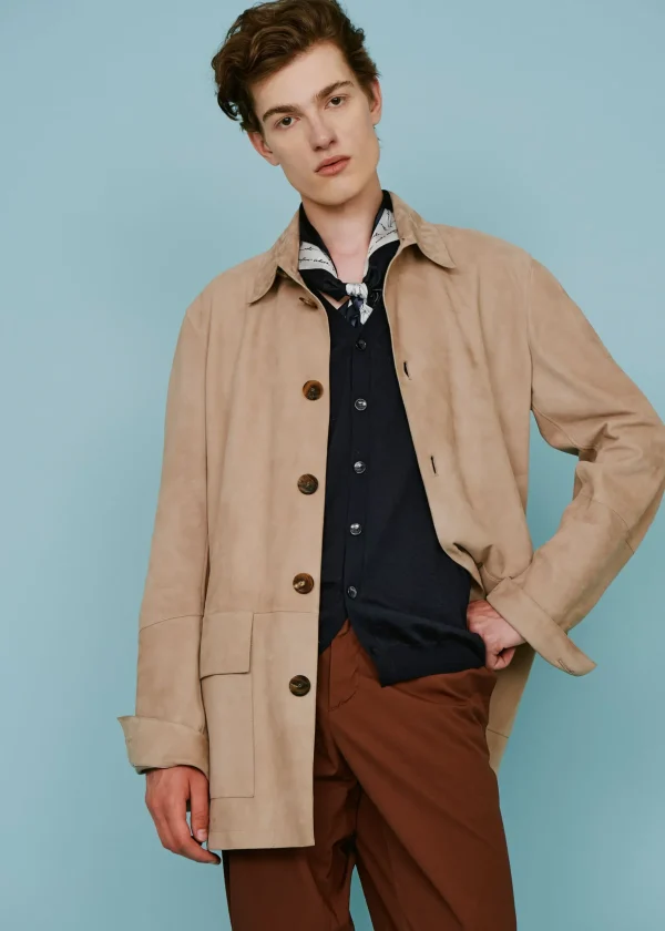 MALO Coats & Jackets<Suede jacket Beige