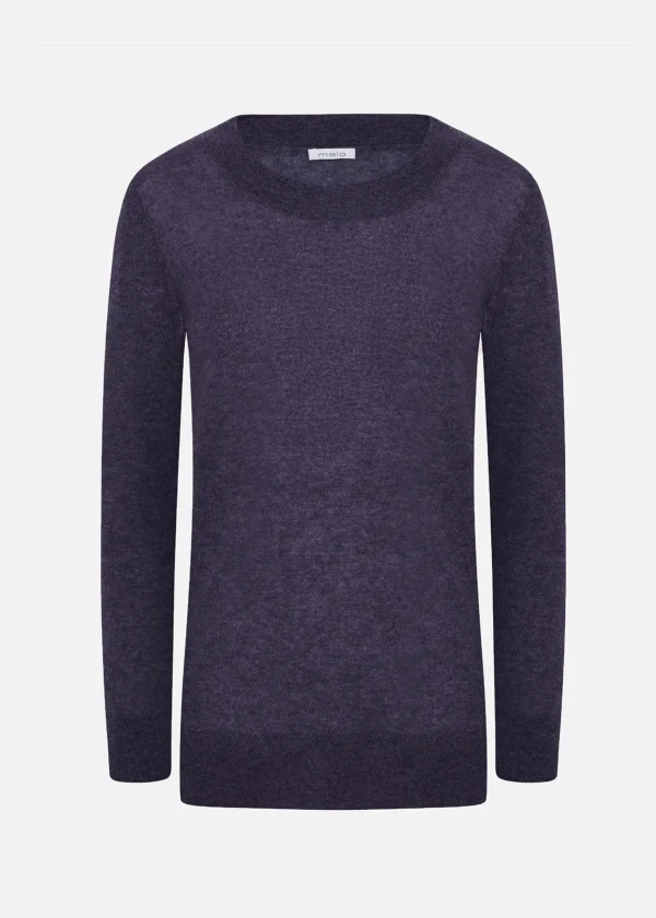 MALO Tops & Knitwear<Super soft cashmere crewneck sweater Blue