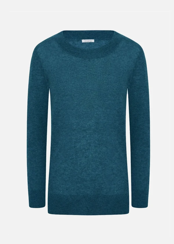 MALO Tops & Knitwear<Super soft cashmere crewneck sweater Blue