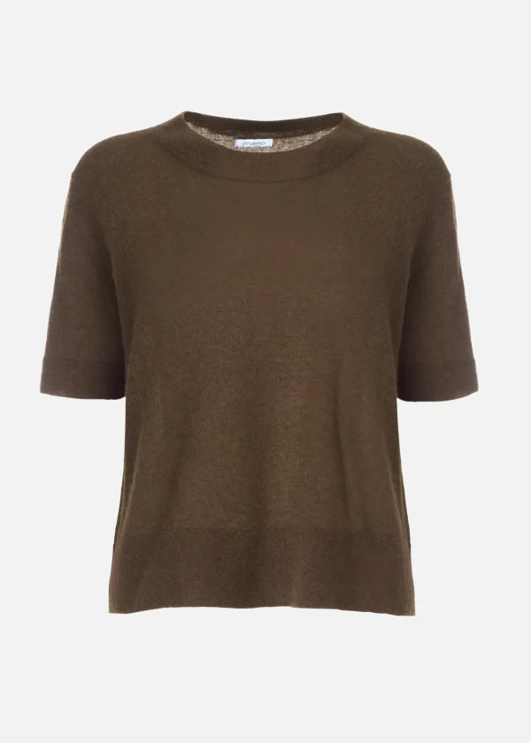 MALO Tops & Knitwear<Super soft cashmere crewneck sweater Brown