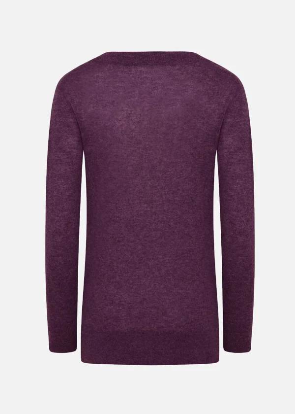 MALO Tops & Knitwear<Super soft cashmere crewneck sweater Purple