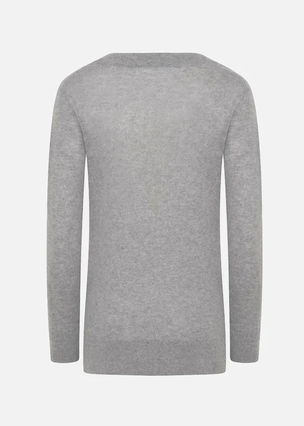 MALO Tops & Knitwear<Super soft cashmere crewneck sweater Grey