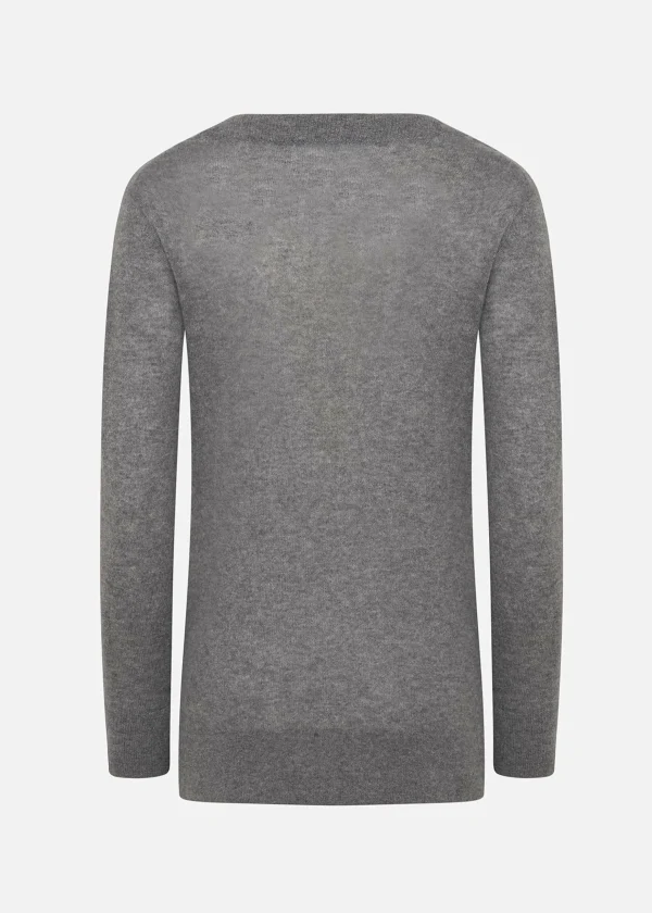 MALO Tops & Knitwear<Super soft cashmere crewneck sweater Grey