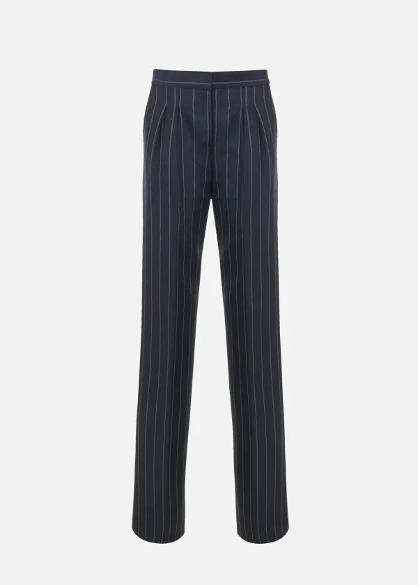 MALO Pants & Skirts<Trousers in a wool blend Blue