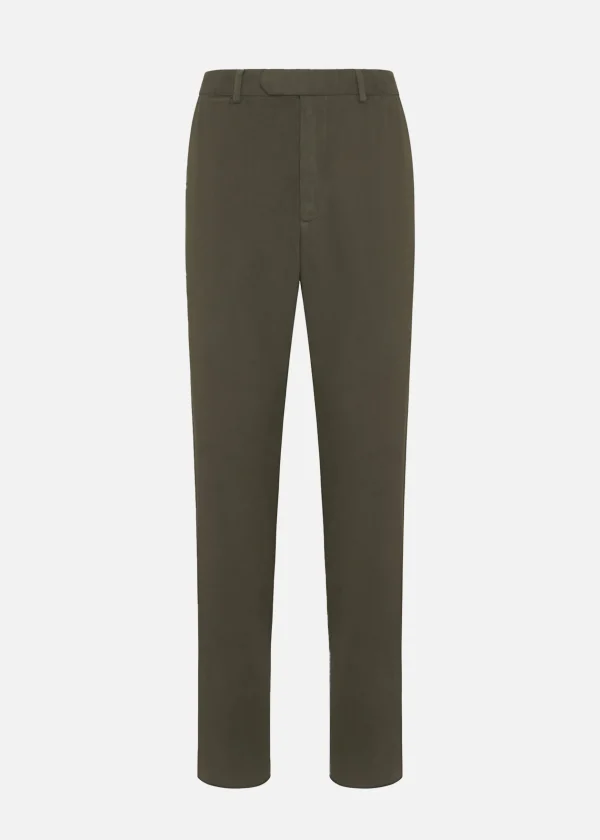 MALO Trousers<Trousers in stretch cotton Green