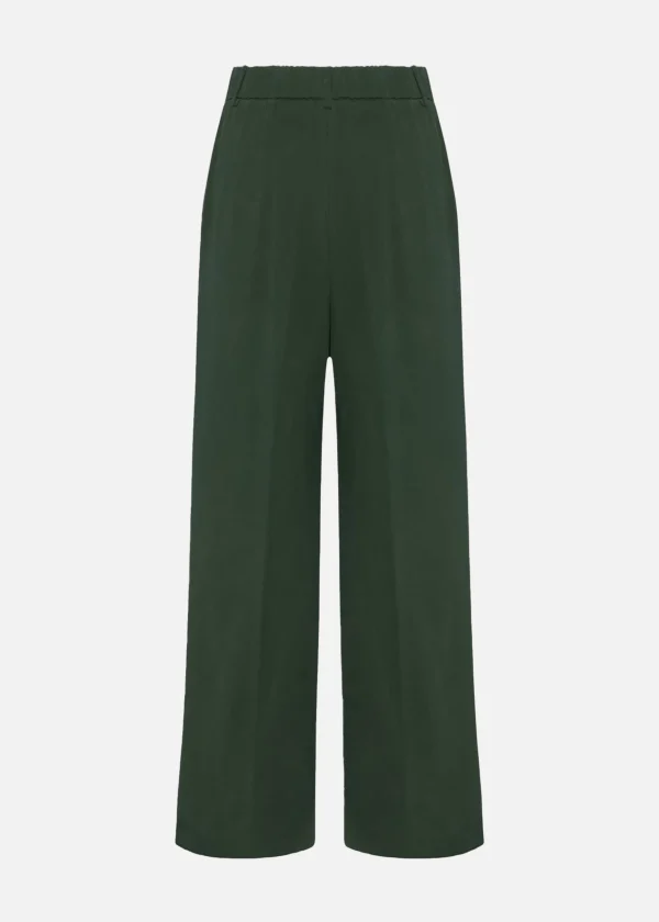 MALO Pants & Skirts<Trousers in stretch cotton Green