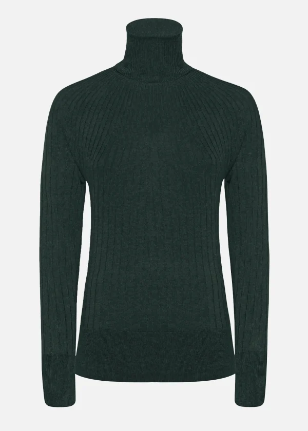 MALO Tops & Knitwear<Turtleneck sweater in organic virgin wool Green