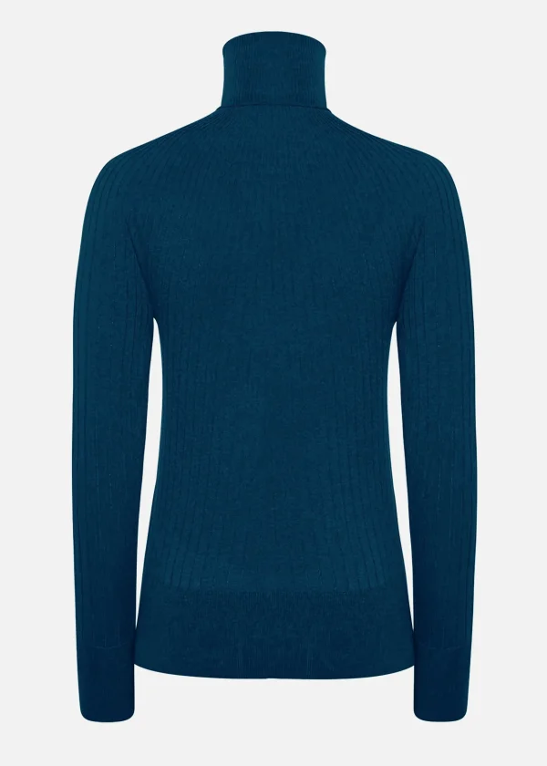 MALO Tops & Knitwear<Turtleneck sweater in organic virgin wool Blue