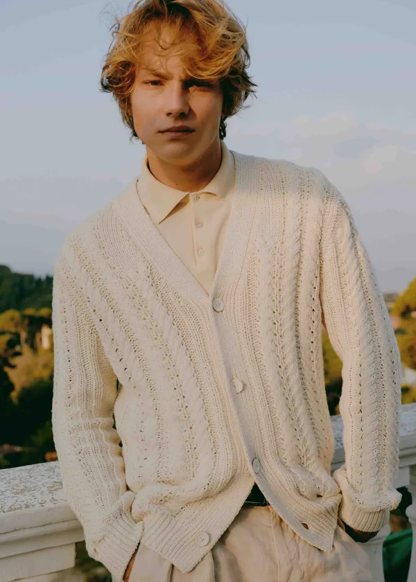 MALO Tops & Knitwear | Tops & Knitwear<Unisex cardigan in cashmere and cotton White