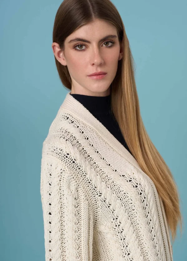 MALO Tops & Knitwear | Tops & Knitwear<Unisex cardigan in cashmere and cotton White