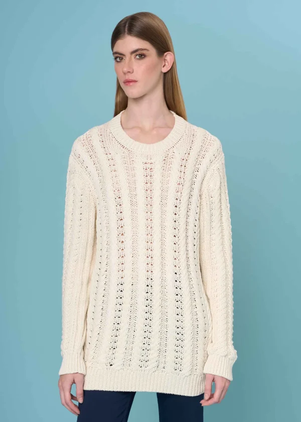 MALO Tops & Knitwear | Tops & Knitwear<Unisex crew neck sweater in cashmere and cotton White